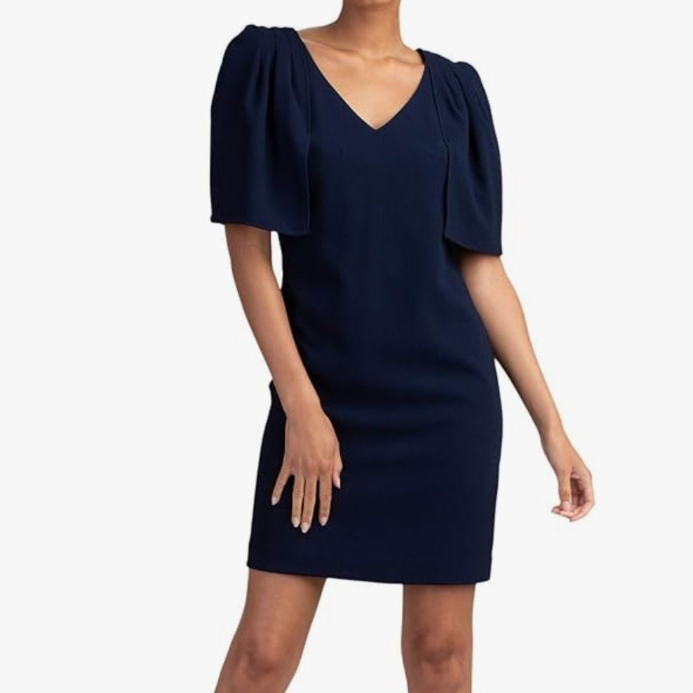 Black Capelet Tunic Cocktail Dress
